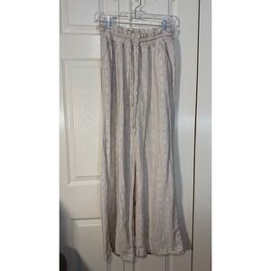 Rewash Women's Linen Blend Pants Tan Size M